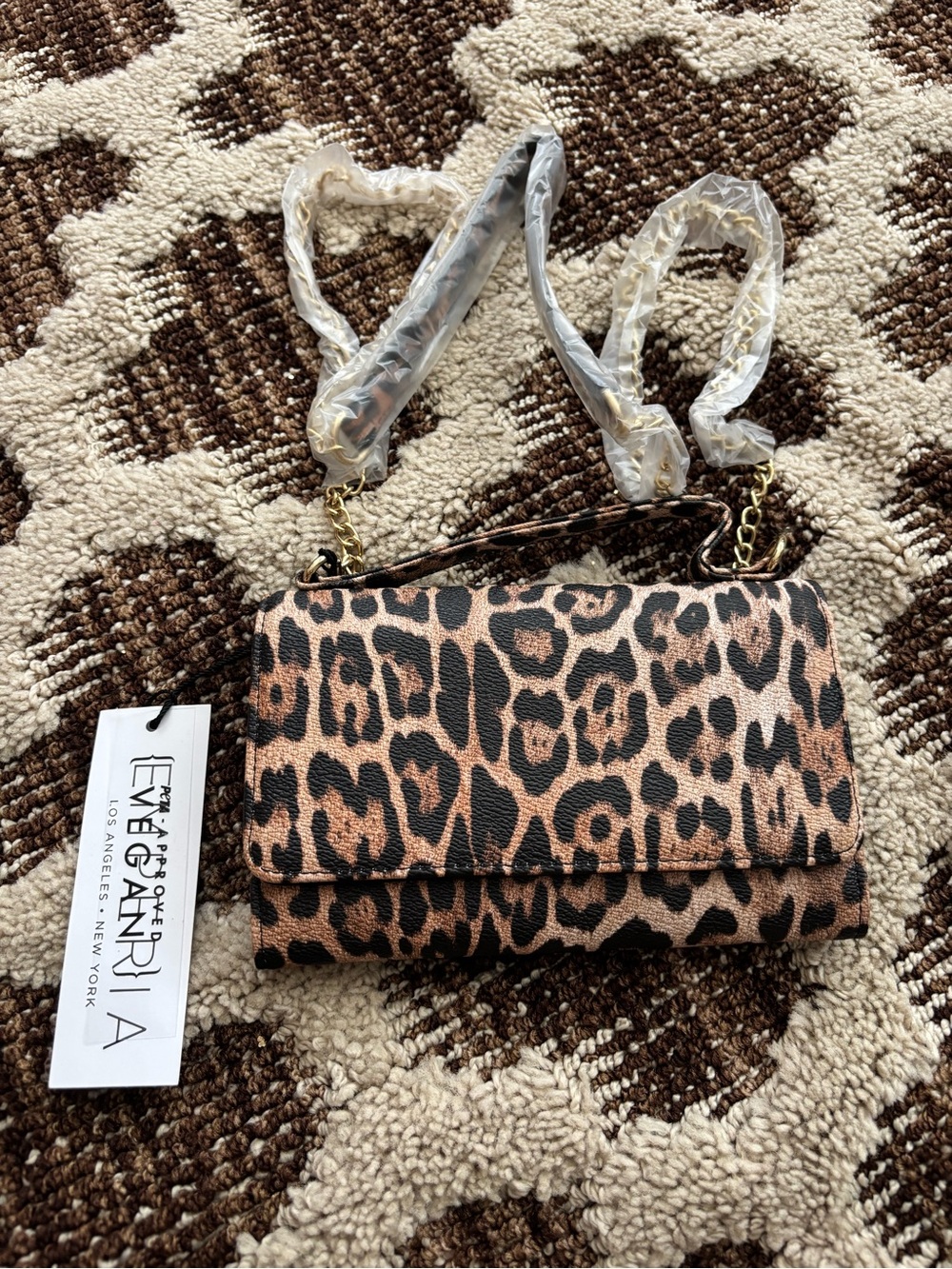 Emperia Vegan Mini Shoulder Crossbody Wallet Cheetah Animal Print